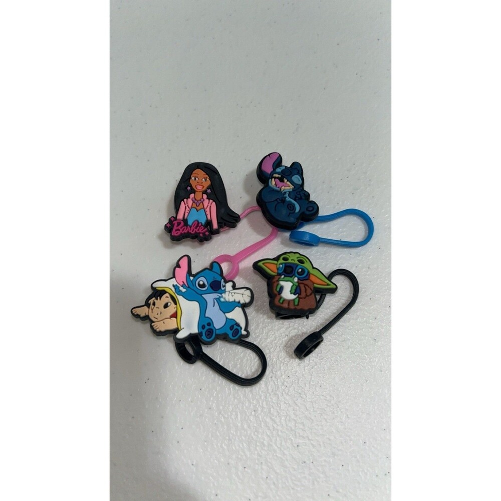 Disney Silicone Straw Toppers- Characters- 4 Count